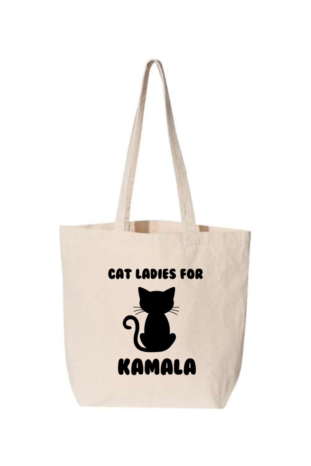 Cat Ladies for Kamala Large Canvas Tote