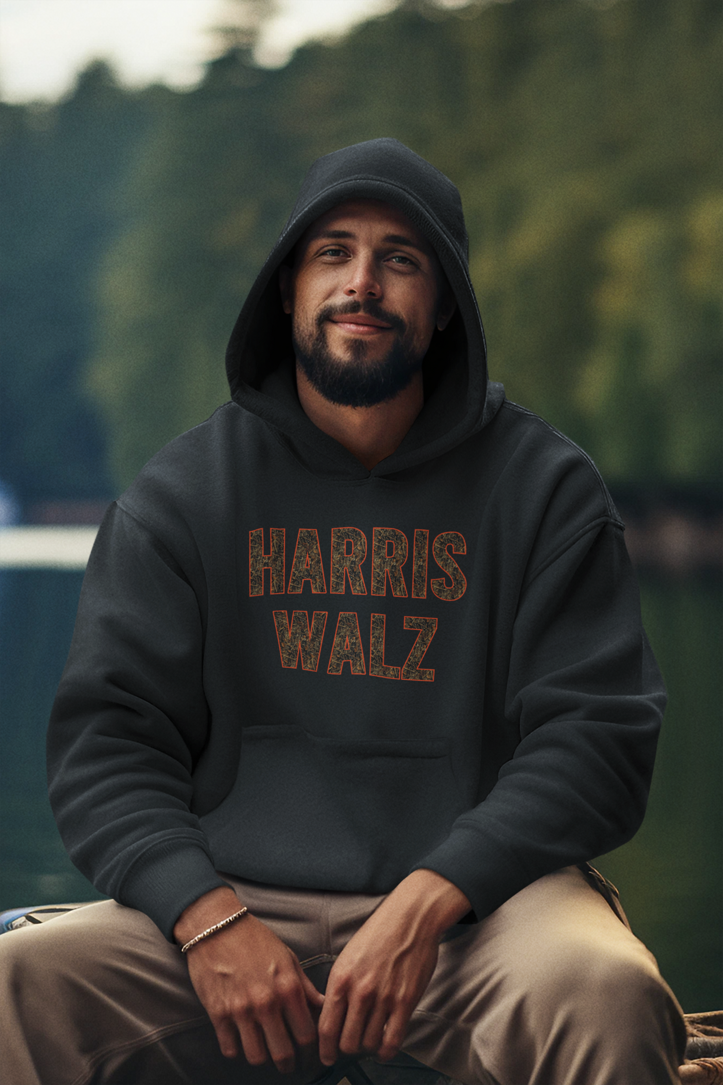 Harris Walz Camo Gildan Blend Hoodie